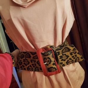 Wide cougar faux leather belt Amp up outfit